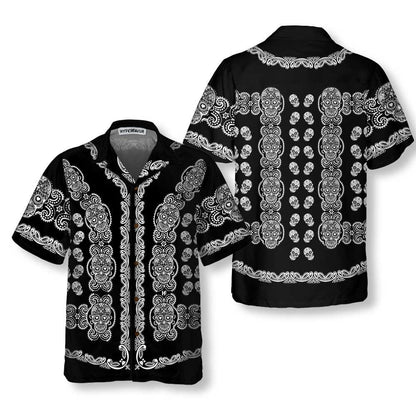 Black And White Sugar Skull Calavera Hawaiian Shirt, Day Of The Dead Mexican Skull Shirt, Best Gift For Husband, Boyfriend, Friends, Family