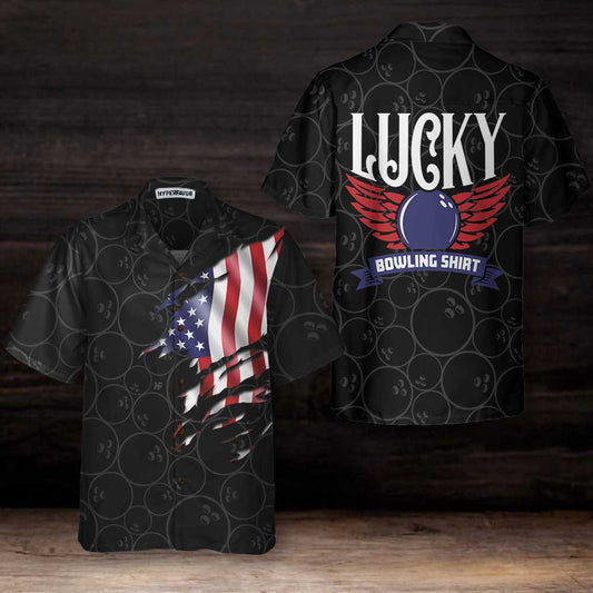 Black Bowling American Flag Hawaiian Shirt, Bowling Balls Shirt, Best Gift For Bowling Players, Friends, Family, Husband, Boyfriend