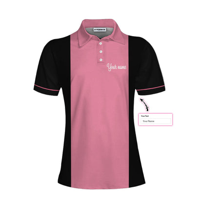Personalized Bowling Women Polo Shirt, Pink Bowling Shirt For Women, Bowling I Know I Play Like A Girl Custom Short Sleeve Women Polo Shirt