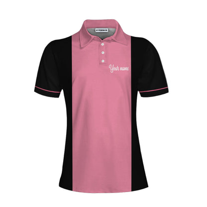 Personalized Bowling Women Polo Shirt, Pink Bowling Shirt For Women, Bowling I Know I Play Like A Girl Custom Short Sleeve Women Polo Shirt