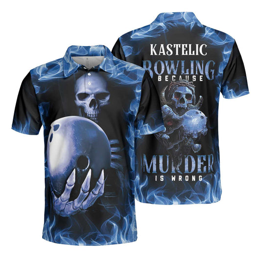 Bowling Men Polo Shirt - Bowling Murder Polo Shirt, Bowling Murder Pattern Bowling Polo Shirt - Perfect Gift For Friend, Family, Bowling Lovers