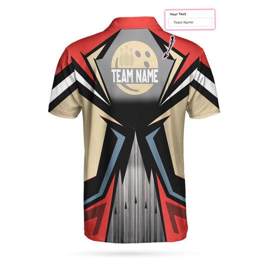 Bowling Custom Men Polo Shirt - Bowling Red King Pin, Colorful Bowling Personalized Polo Shirt - Perfect Gift For Friend, Family, Bowling Lovers