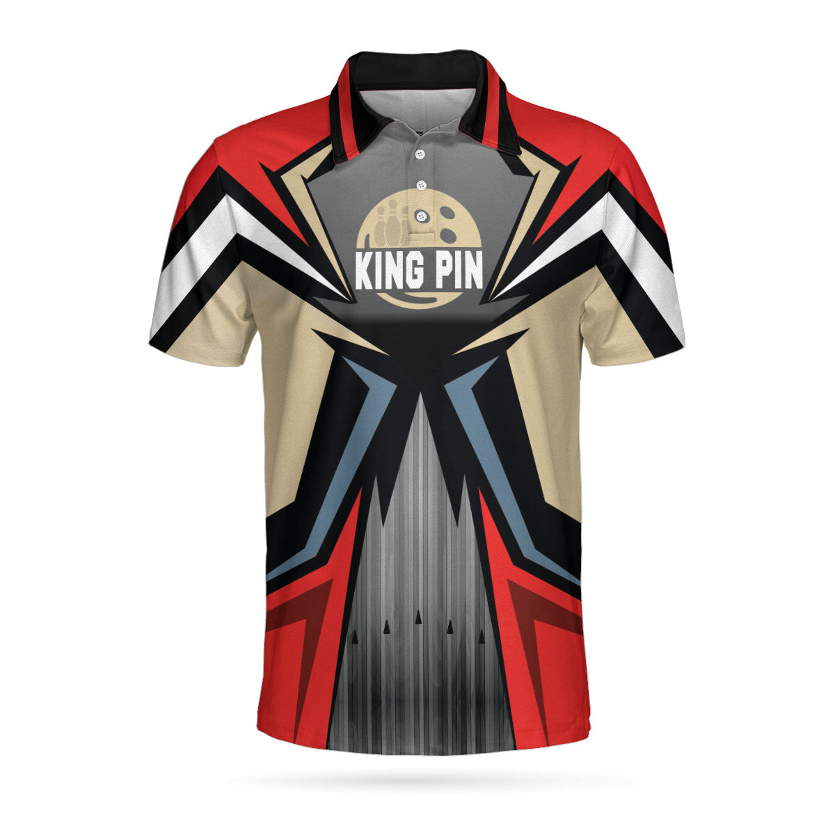 Bowling Men Polo Shirt - Bowling Red Kingpin Polo Shirt, Bowling Alley Polo Shirt - Perfect Gift For Friend, Family, Bowling Lovers