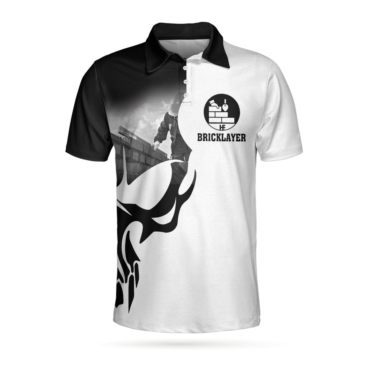 Bricklayer Proud Skull Short Sleeve Polo Shirt, If You Think You Can Do My Job Polo Shirt, Bricklayer Shirt For Men, Gift for Men, Best Golf Gift Idea For Golfers