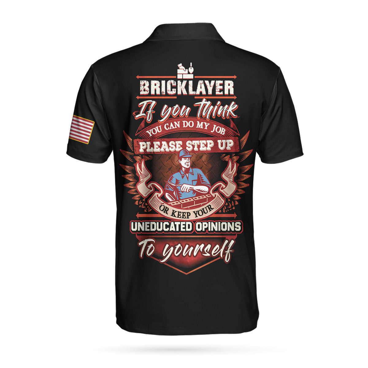 Bricklayer Proud Skull Short Sleeve Polo Shirt, If You Think You Can Do My Job Polo Shirt, Bricklayer Shirt For Men, Gift for Men, Best Golf Gift Idea For Golfers