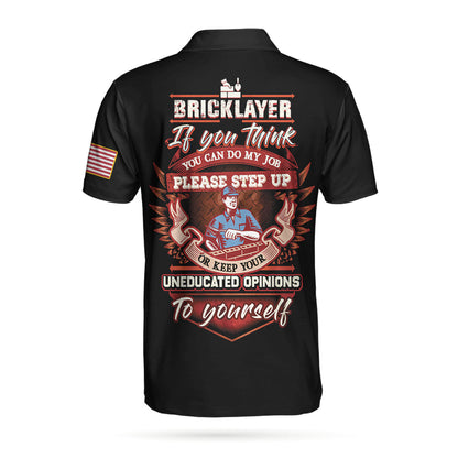 Bricklayer Proud Skull Short Sleeve Polo Shirt, If You Think You Can Do My Job Polo Shirt, Bricklayer Shirt For Men, Gift for Men, Best Golf Gift Idea For Golfers