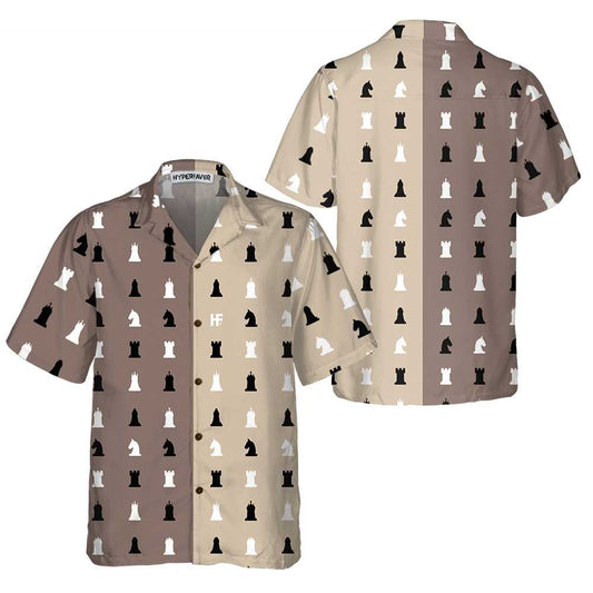 Chess Pattern Patchwork Hawaiian Shirt, Gift For Chess Player, Friend, Family