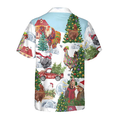 Christmas Chicken Hawaiian Shirt, Funny Chicken Christmas Shirt, Best Gift For Christmas, Friend, Family