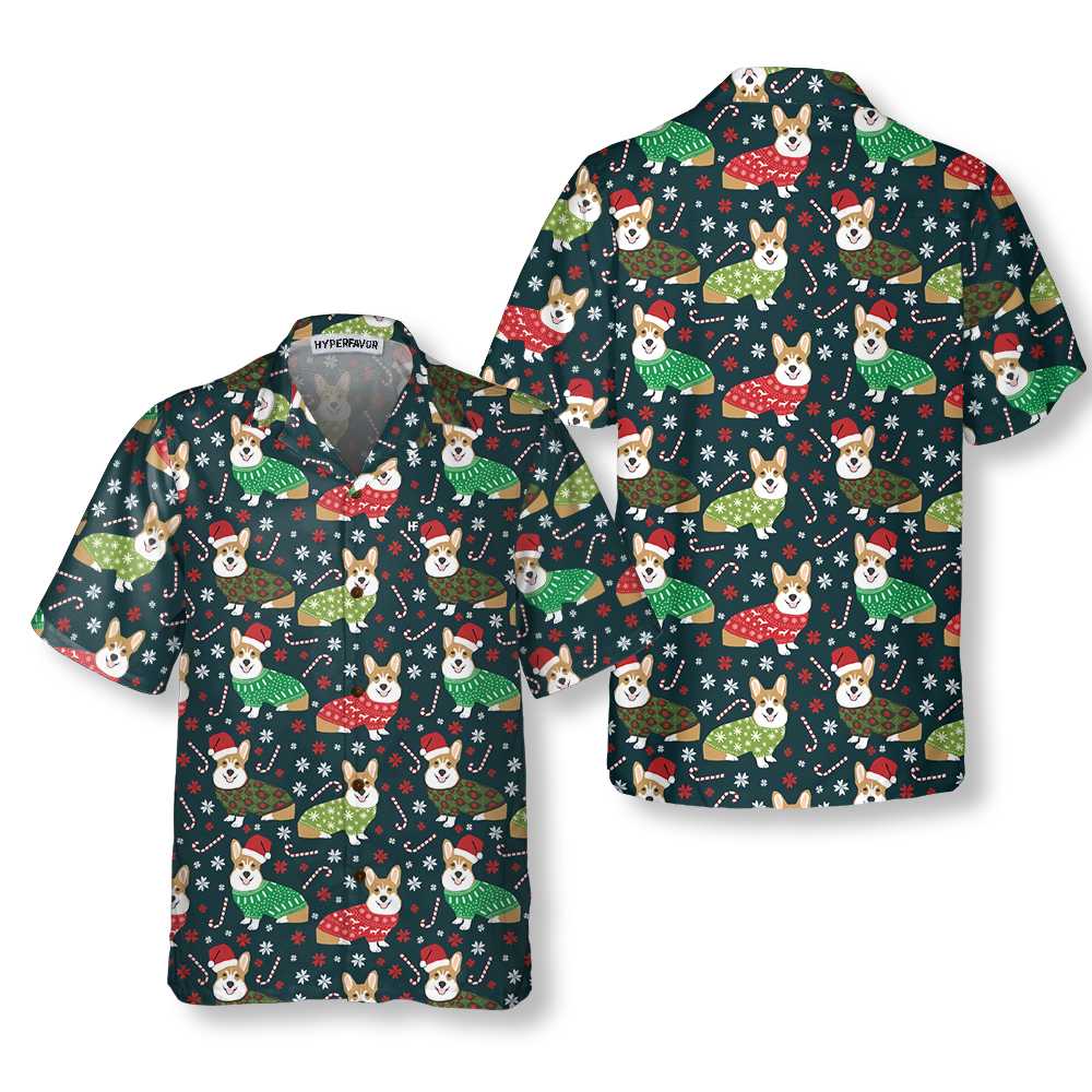 Christmas Corgis Hawaiian Shirt, Cute Christmas Dog Shirt, Christmas Gift For Dog Lovers, lover, Friend, Family