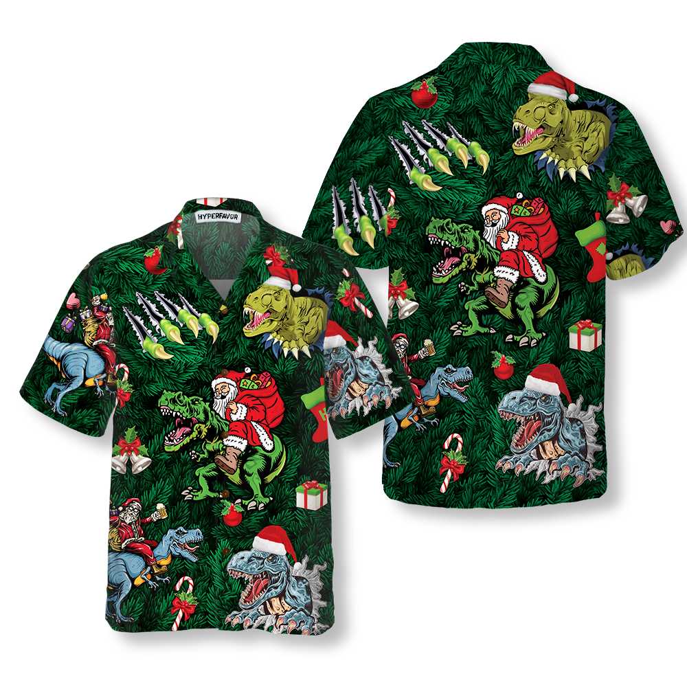 Christmas Holiday With T-Rex Hawaiian Shirt, Funny Dinosaur Christmas Shirt, Best Xmas Gift Idea, Best Christmas Gift For lover, Friend, Family