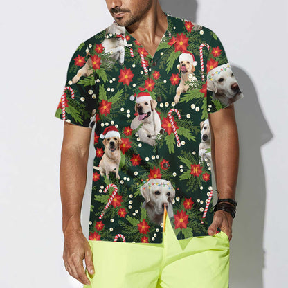 Christmas Labrador Retriever With Poinsettia Flower Hawaiian Shirt, Funny Labrador Shirt For Men & Women, Best Christmas Gift For Labrador Retriever lover, Friend, Family
