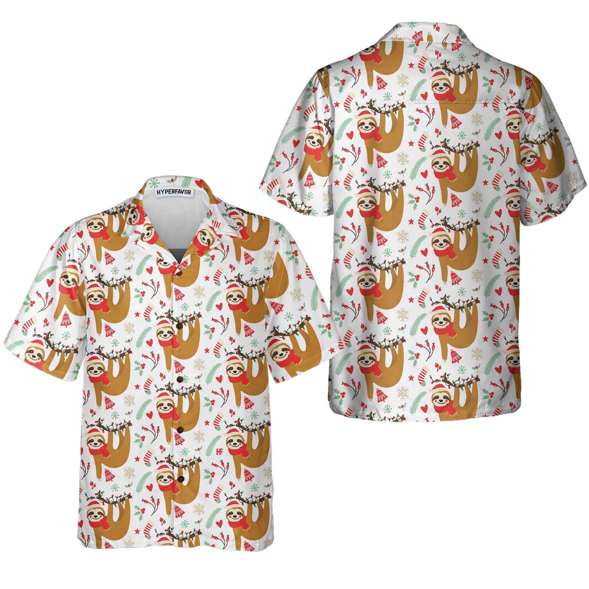 Christmas Lazy Sloths Hawaiian Shirt, Funny Sloth Christmas Shirt, Best Christmas Gift For lover, Friend, Family