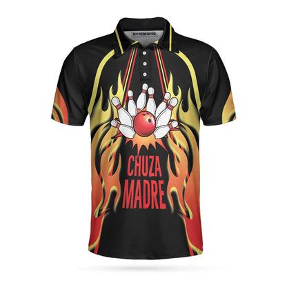 Personalized Chuza Madre No Pin Left Behind Bowling Polo Shirt, Custom Short Sleeve Men Polo Shirt, Best Gift For Men, Gift For Bowling Lovers