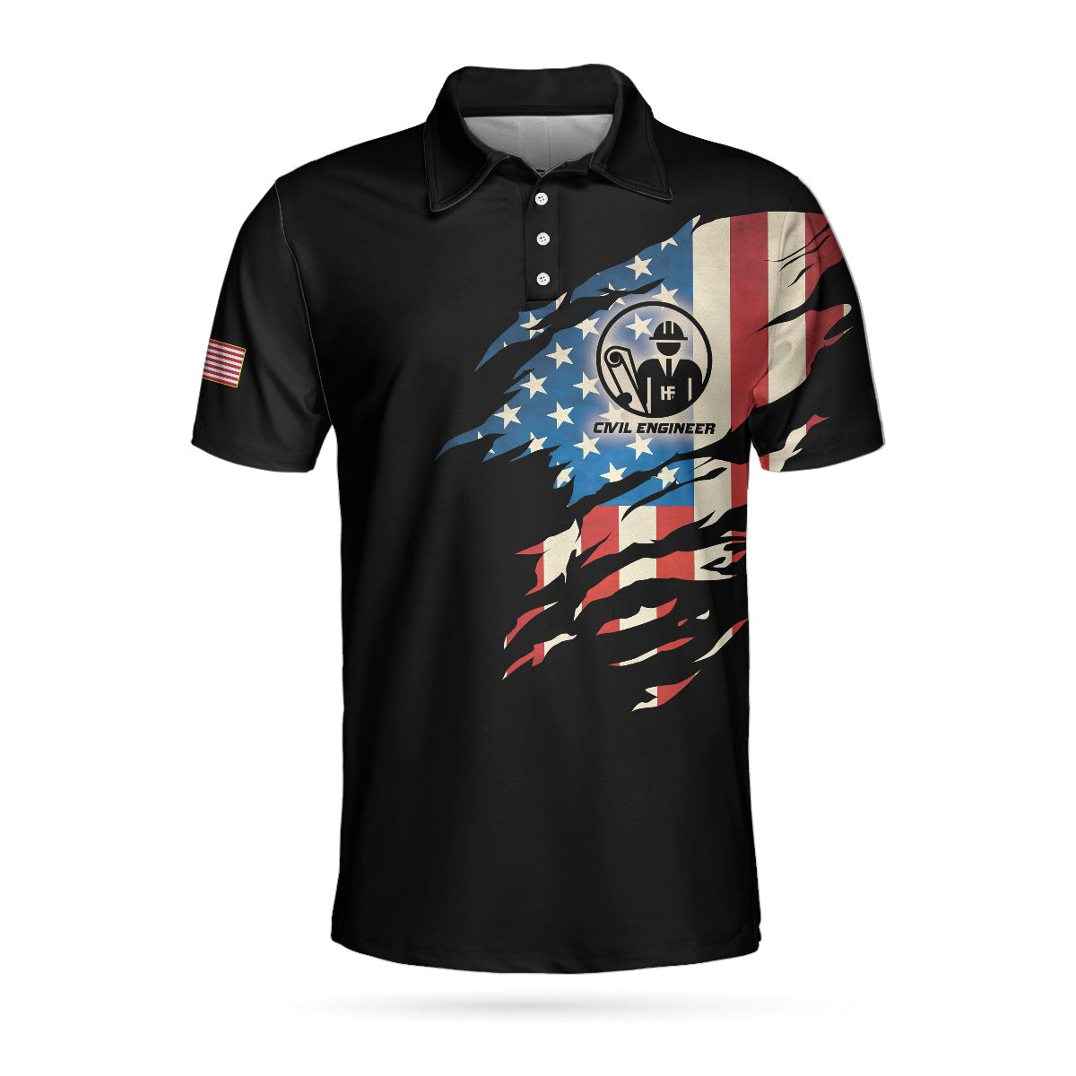 Civil Engineer My Craft Allows Me To Design Anything Skull Polo Shirt, American Flag Polo Shirt, Engineer Shirt For Men - Gift For Men