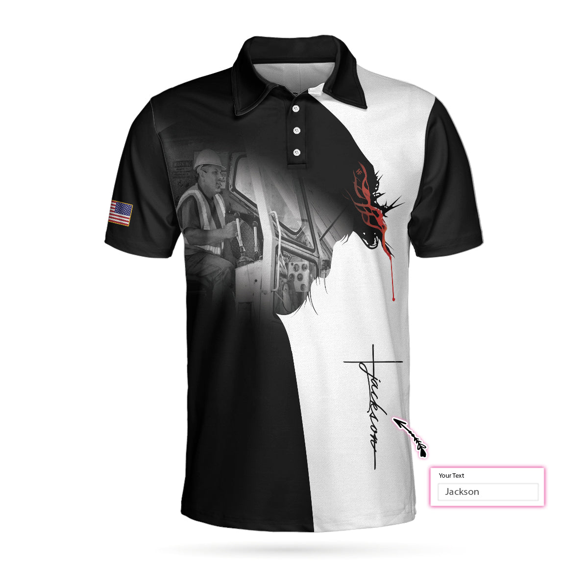 Crane Operator Custom Polo Shirt, I Can Do All Things Short Sleeve Custom Polo Shirt, Christian Crane Operator Shirt For Men