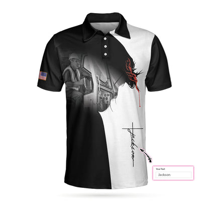 Crane Operator Custom Polo Shirt, I Can Do All Things Short Sleeve Custom Polo Shirt, Christian Crane Operator Shirt For Men