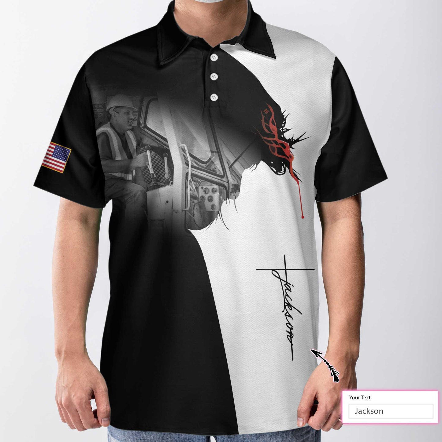 Crane Operator Custom Polo Shirt, I Can Do All Things Short Sleeve Custom Polo Shirt, Christian Crane Operator Shirt For Men