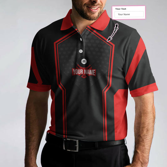 Personalized Billiards In Red Custom Polo Shirt, Personalized Billiards Shirt For Men, Best Gift For Men, Gift For Billiards Lovers