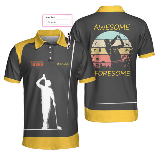 Personalized Awesome Foresome ,The Longest Day Custom Polo Shirt, Best Gift For Men, Polo Shirt Gift For Men Golfers