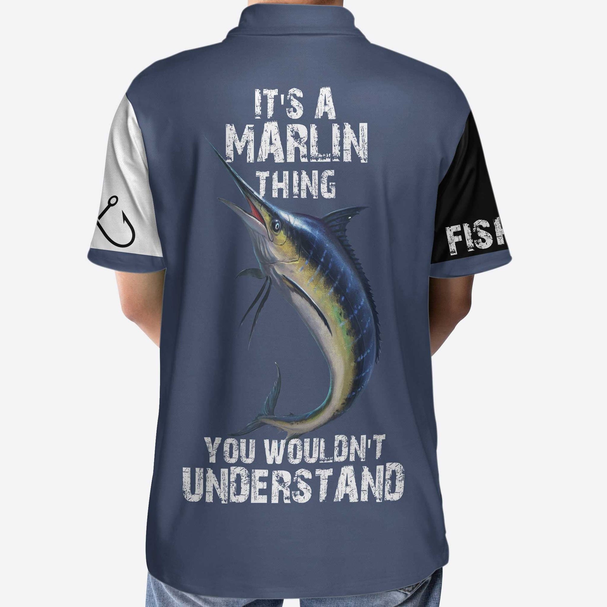 Deep Sea Fishing Men Polo Shirt, Fishing Is A Reel Deal It's A Marlin Thing Shirt For Men, Gift For Fishing Lovers