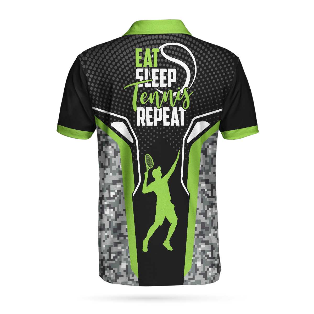 Personalized Tennis Men Polo Shirt, Eat Sleep Tennis Repeat Custom Polo Shirt, Cool Tennis Shirt For Men, Tennis Gift For Men