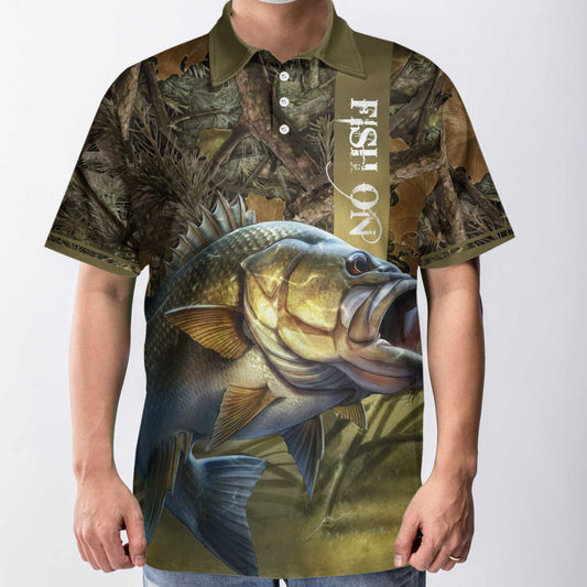 Fish On Yellow Men Polo Shirt, Fishing River Underneath Polo Shirt, Best Fishing Shirt For Men, Gift For Fishing Lovers