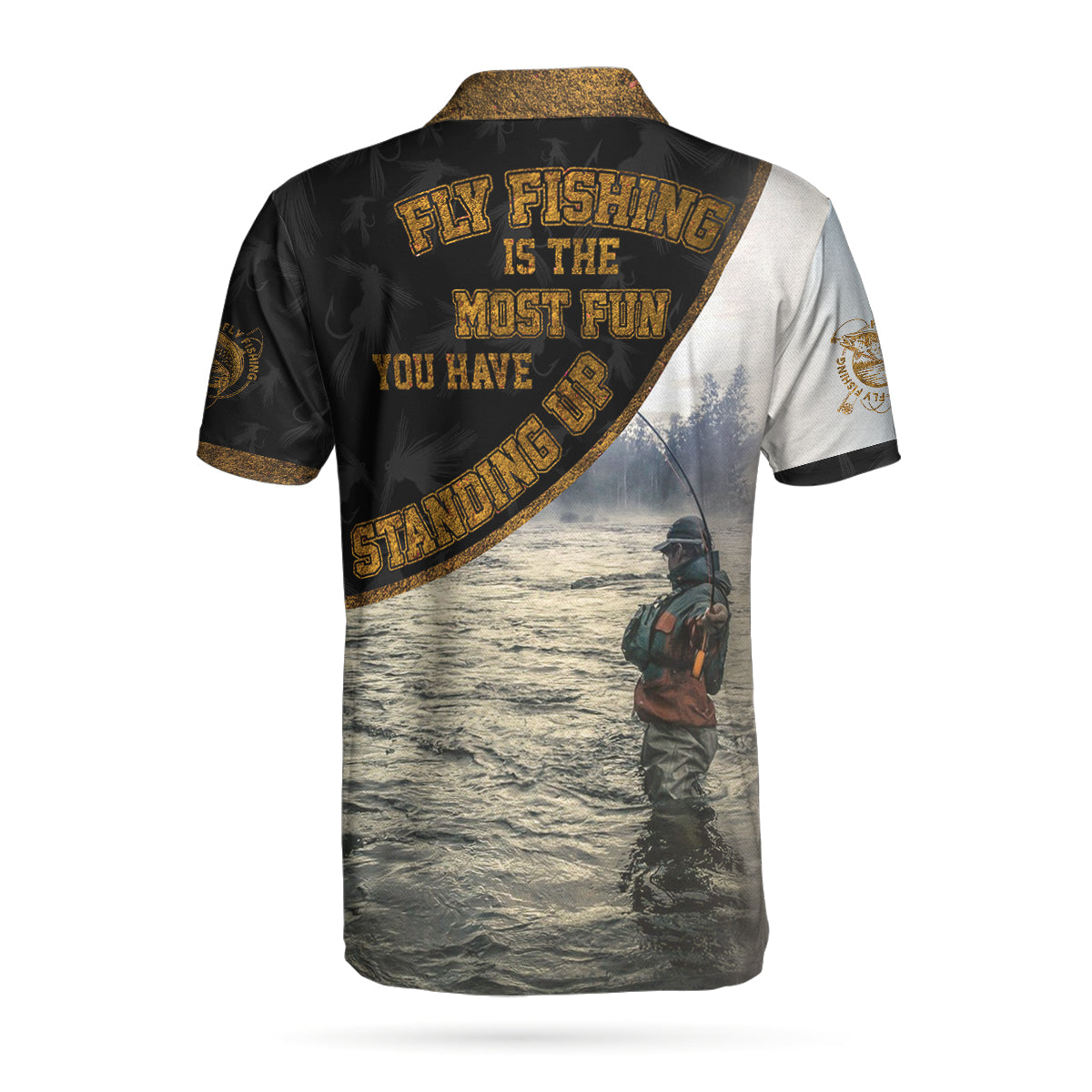 Fly Fishing Is The Most Fun You Have Men Polo Shirt, River Fishing Polo Shirt, Best Fishing Gift for Men, Gift for Fishing Lovers