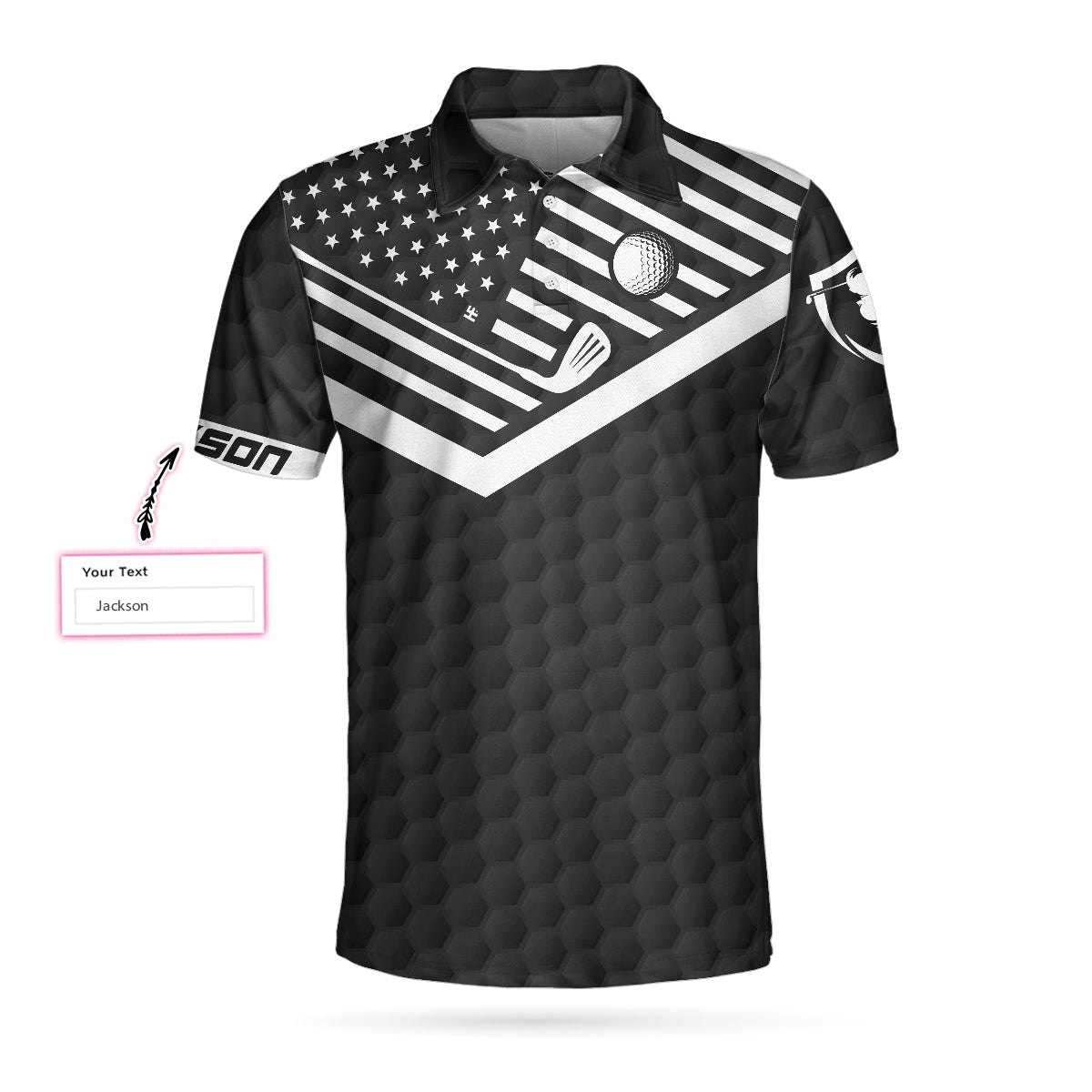 Personalized Golf Men Polo Shirt, Funny Golfing Custom Shirt For Men, If It Hit Left Black American Flag Polo Shirt
