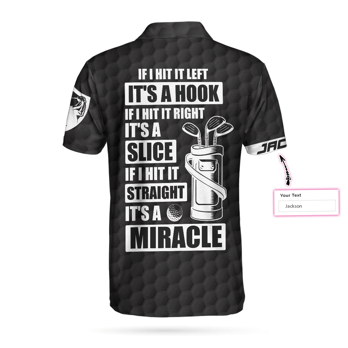 Personalized Golf Men Polo Shirt, Funny Golfing Custom Shirt For Men, If It Hit Left Black American Flag Polo Shirt