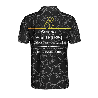 Personalized American Flag Bowling Pattern Men Polo Shirt, Germato's Bowling American Flag Custom Shirt For Men, Best Bowling Shirt For Men, Gift For Bowling Lovers
