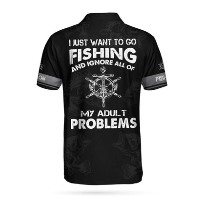 Best Fishing Anchor Men Polo Shirt, Go Fishing And Ignore All Of My Adult Problems Polo Shirt, Reel Deal Shirt For Men, Gift For Golfers