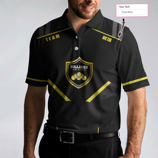 Personalized Billiards Men Polo Shirt, Golden Team Billiards Team Custom Shirt For Men, Best Custom Billiards Gift
