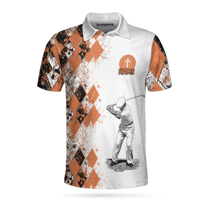 Personalized Argyle Pattern Golf Men Polo Shirt, Golf I Am A Simple Man Custom Shirt For Male, Unique Male Golf Gift