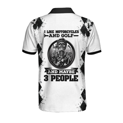 Golf I Like Motorcycles Polo Shirt, Black And White Argyle Pattern Polo Shirt, Best Golf Shirt For Golfers