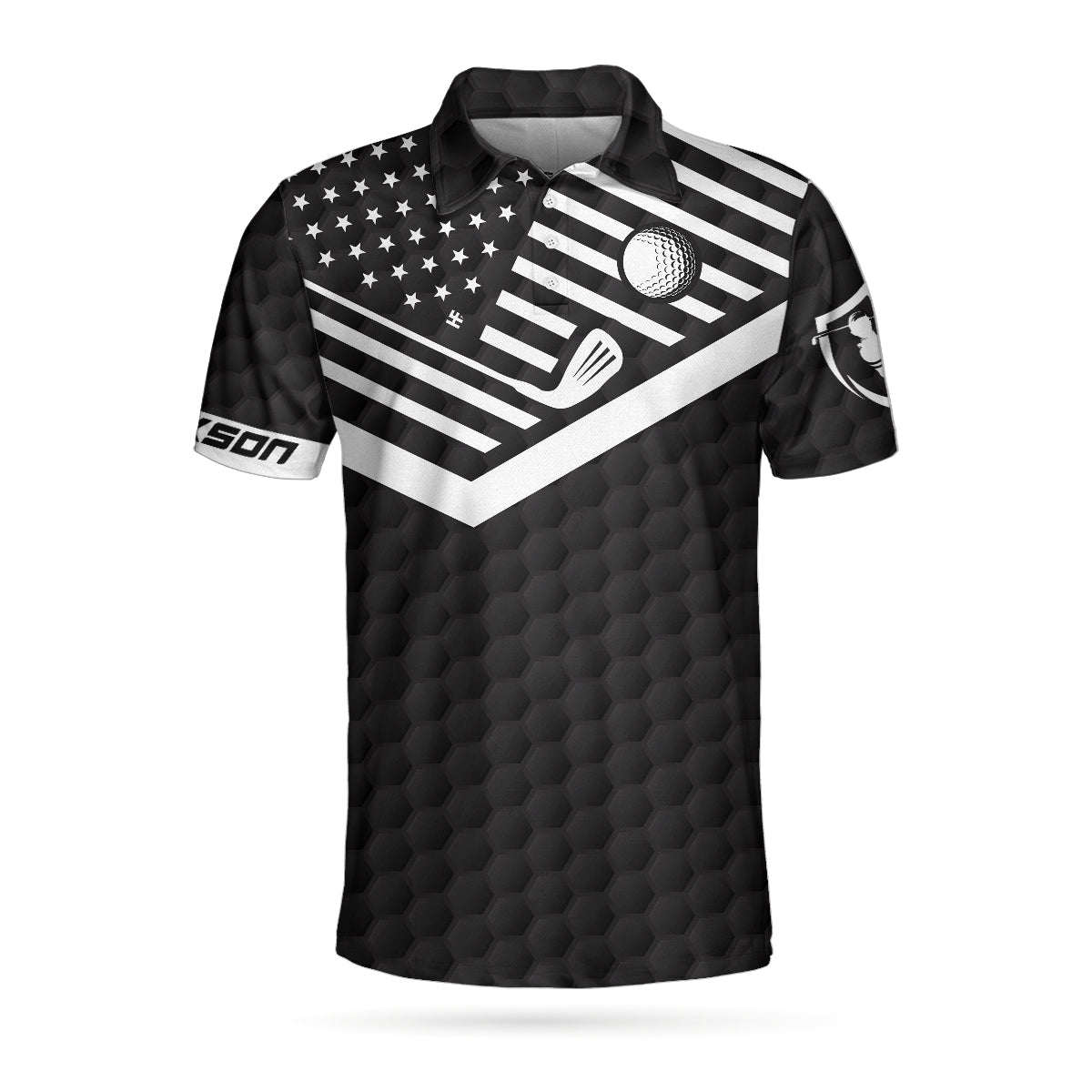 Personalized Funny American Flag Golf Ball Golf Clubs Men Polo Shirt, Golf Saved Me From Being A Pornstar Custom Shirt For Men