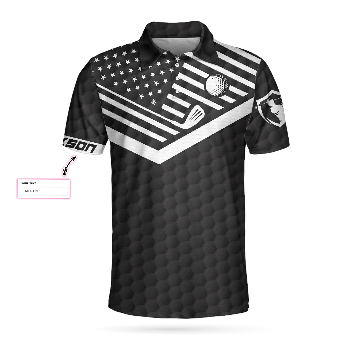 Golfing Instructions Custom Men Polo Shirt, Personalized Black American Flag Polo Shirt, Cool Golf Shirt For Men, Best Gift For Golfers