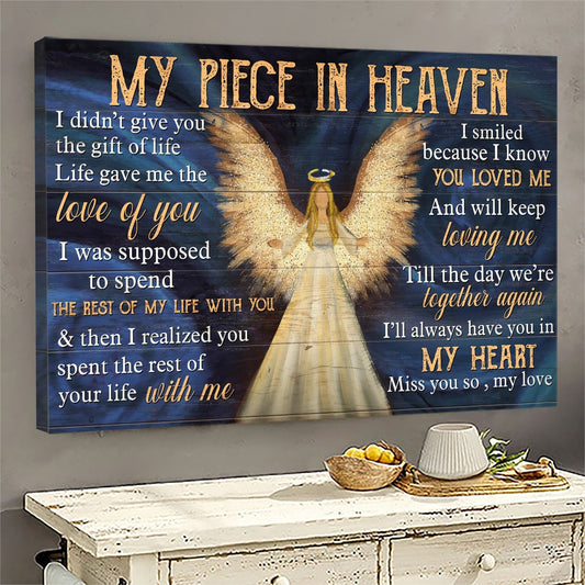 Memorial Landscape Canvas - Beautiful angel, Till the day we meet again Landscape Canvas - Memorial Gift For Family Members - My Piece In Heaven