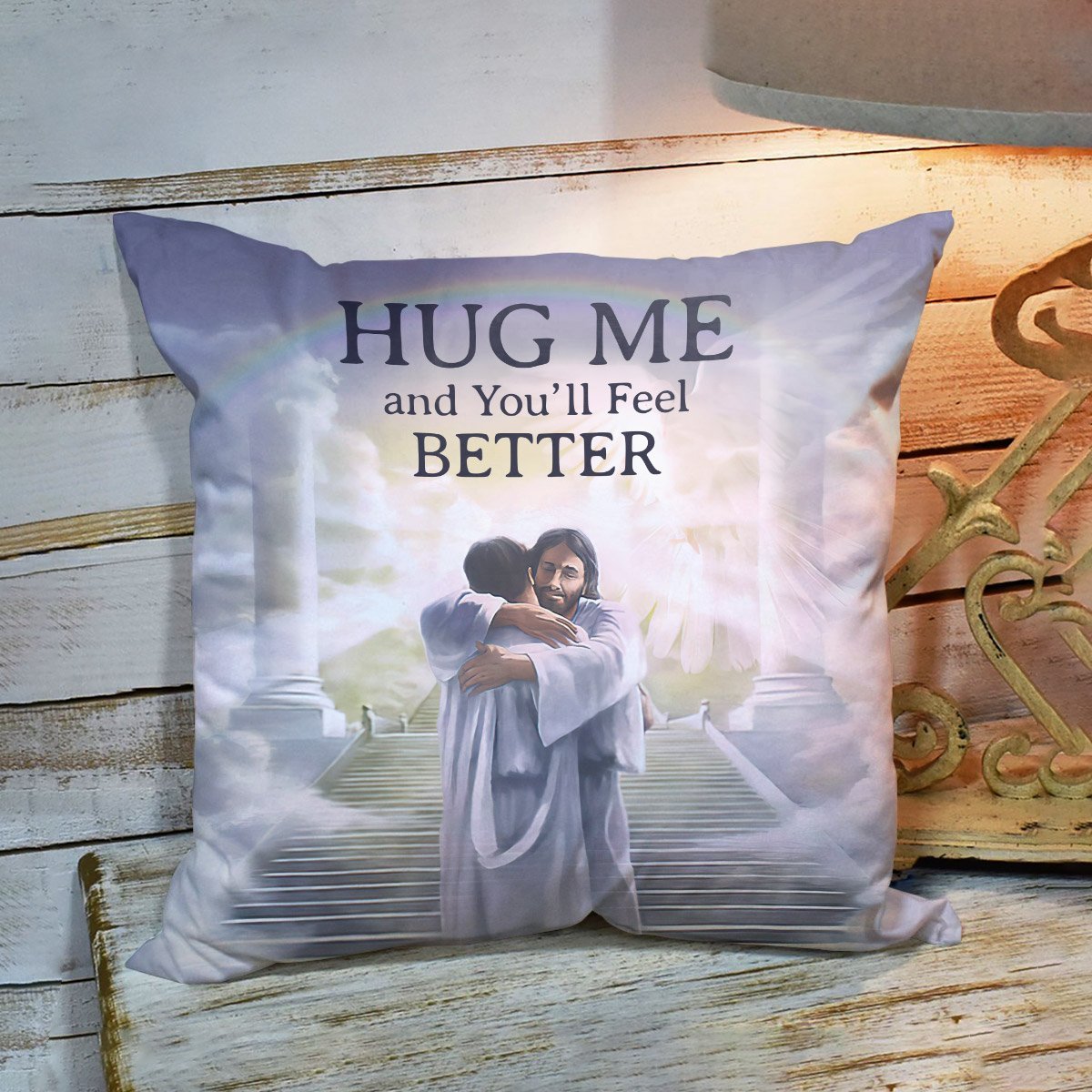 Bible Verse Pillow - Jesus Pillow- Gift For Christian - Hug Me And Youll Feel Better