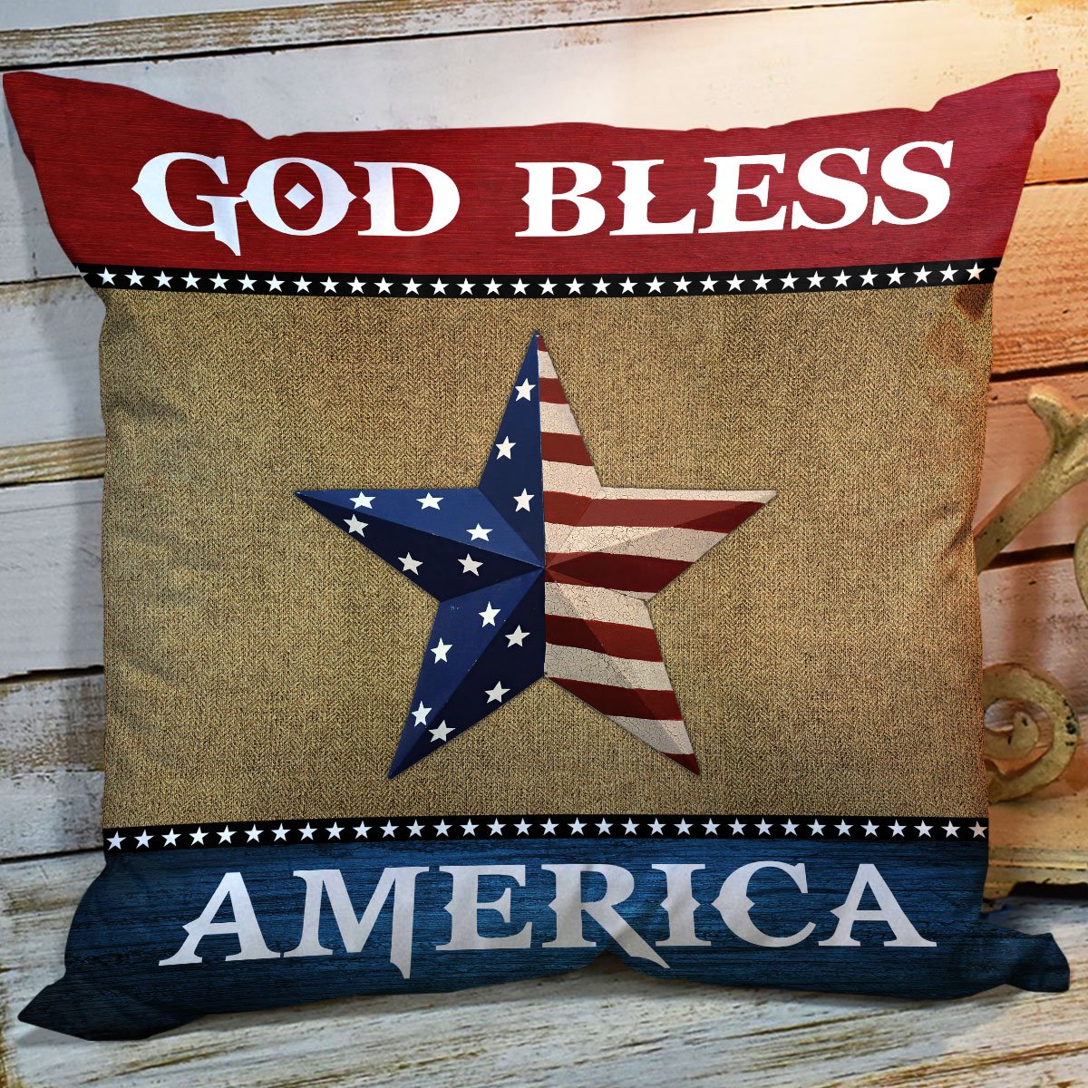 Bible Verse Pillow - Jesus Pillow- Gift For Christian -  God Bless America