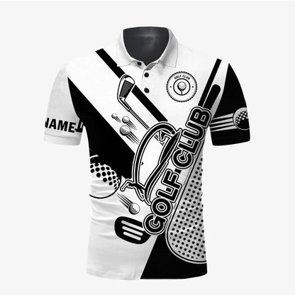 Golf Men Polo Shirt - Custom Name Green Golf Club Apparel - Personalized Gift For Golf Lover, Male, Husband, Team, Best Father's day
