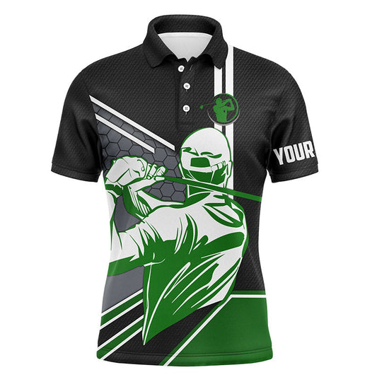 Golf Men Polo Shirt - Custom Name Mens Golfing Black Apparel - Personalized Gift For Golf Lover, Team, Husband, Boyfriend, Golfers