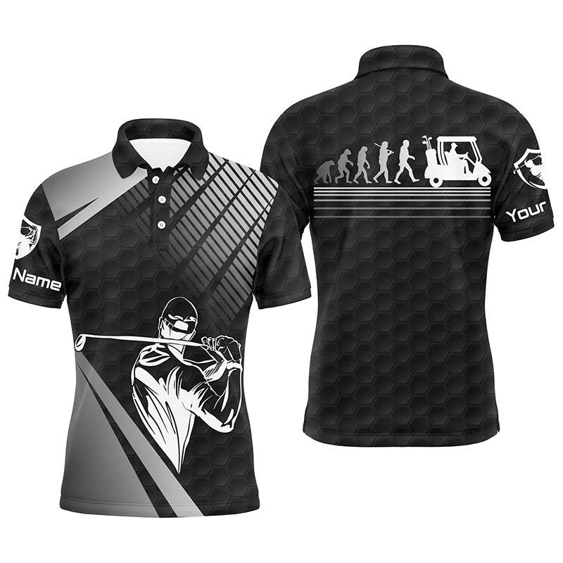 Golf Men Polo Shirt - Funny Custom Name Black Golf Evolution Apparel - Personalized Gift For Golf Lover, Team