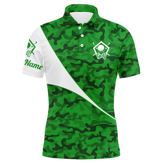 Custom Name Golf Men Polo Shirt - Multicolor Camo Apparel - Personalized Gift For Golf Lover, Team, Golfer, Husband, Boyfriend
