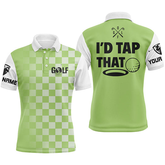 Golf Men Polo Shirt - Funny Custom Name Apparel - Personalized Gift For Golf Lover, Team, Golfers, Husband, Boyfriend - I'd Tap That