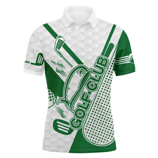 Golf Men Polo Shirt - Custom Name Green Golf Club Apparel - Personalized Gift For Golf Lover, Male, Husband, Team, Best Father's day