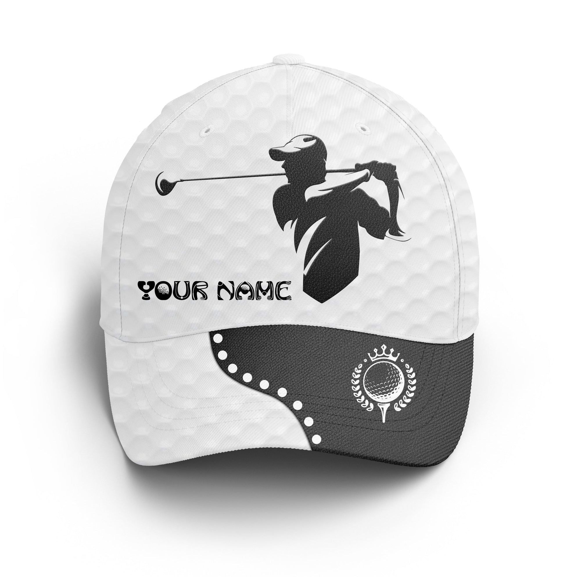 Golf Cap Custom Name Golfer Men, Golf Lover Gifts, Golf Black And White Hats Gifts for Him, Golfer, Her, Friend