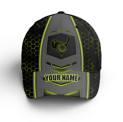 Golf Cap Custom Name For Men And Women, Golf Lover Gifts, Lime Green And Black Golf Hats Gifts For Him, Golfer, Her, Friend