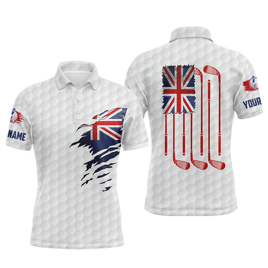 Golf Men Polo Shirt - Custom Name New Zealand Flag, Vintage Golf Clubs Apparel - Personalized Gift For Golf Lover, Team, Husband, Patriotic