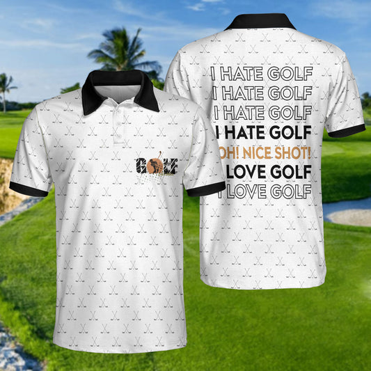 I Hate Golf Oh Nice Shot I Love Golf Polo Shirt, Golf Shirt For Men, Best Gift For Men