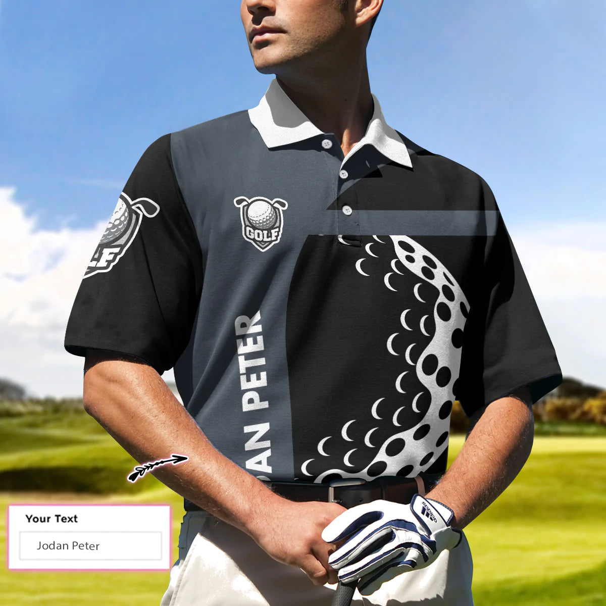 Personalized golf polo top